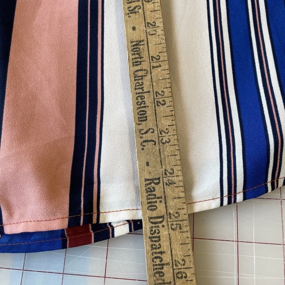 Everly Womens Small Colorblock Striped Sleeveless Blouse Lined Pullover - Picture 8 of 9